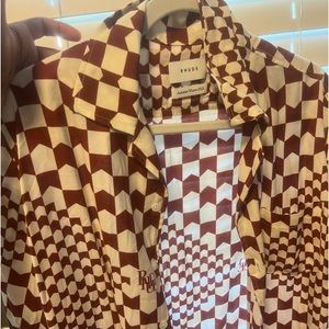 Rhude Rayon Checker Button Up